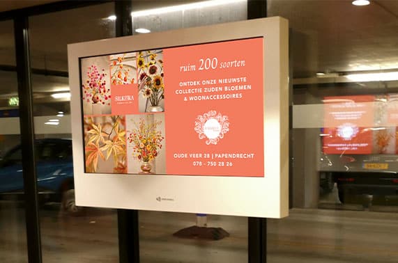 narrowcasting scherm in de retail